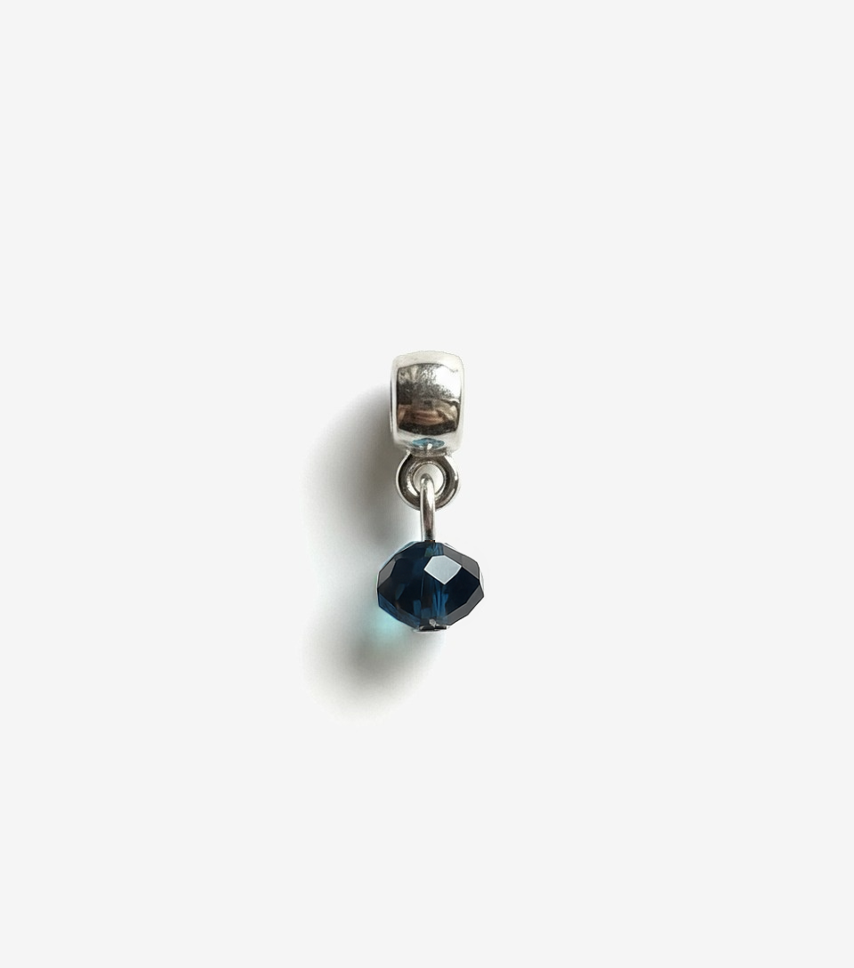 Sparkling Dark Blue Crystal Mini Charm
