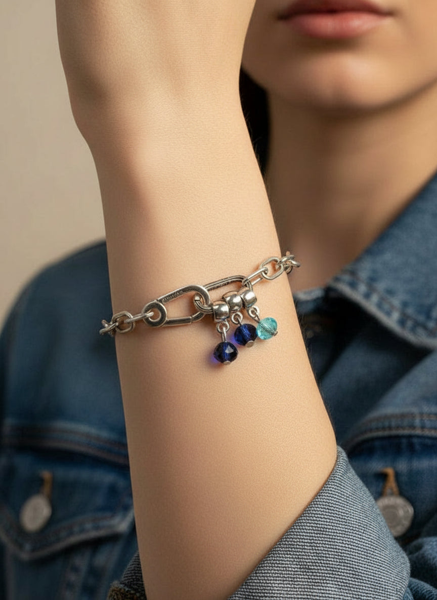 Sparkling Dark Blue Crystal Mini Charm