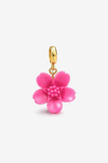 Large Pink Flower Bracelet Charm