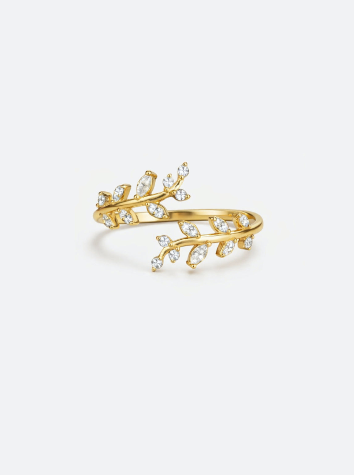 Delicate Vine Leaves Golden Ring