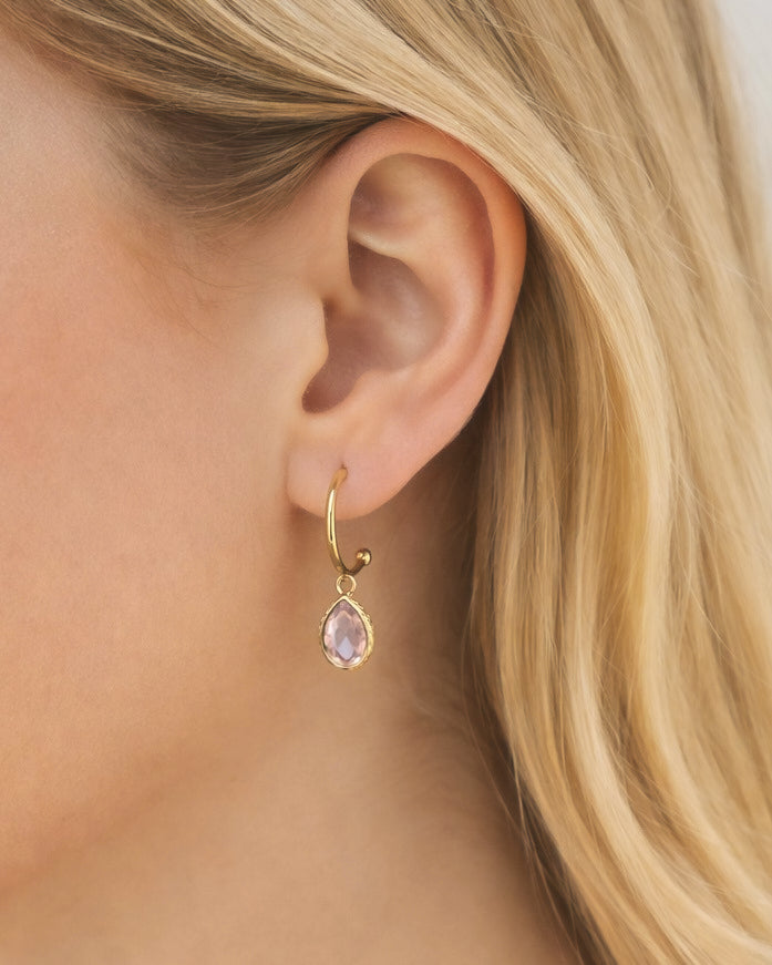 Light Pink Semi Hoop Earrings
