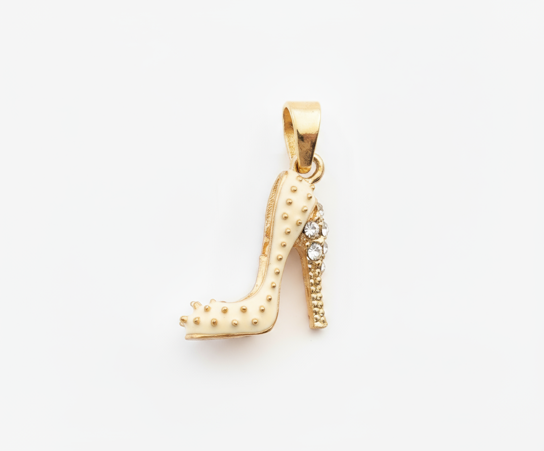 Dainty Shoe Pendant in White