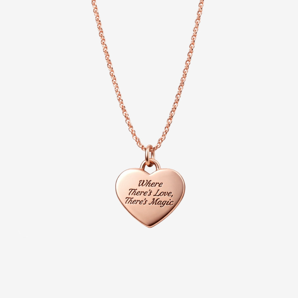 Heart with Message Rose Gold Necklace