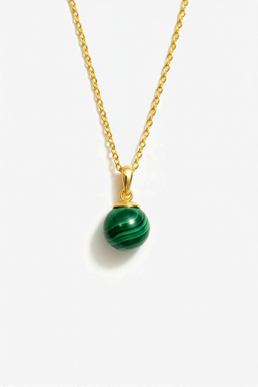Malachite Gemstone Pendant Necklace