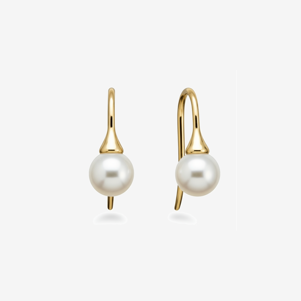 Classic Pearl Gold on Sterling Silver Drop Earrings