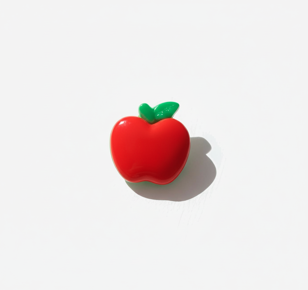 Large Cartoon Apple Pin in Red