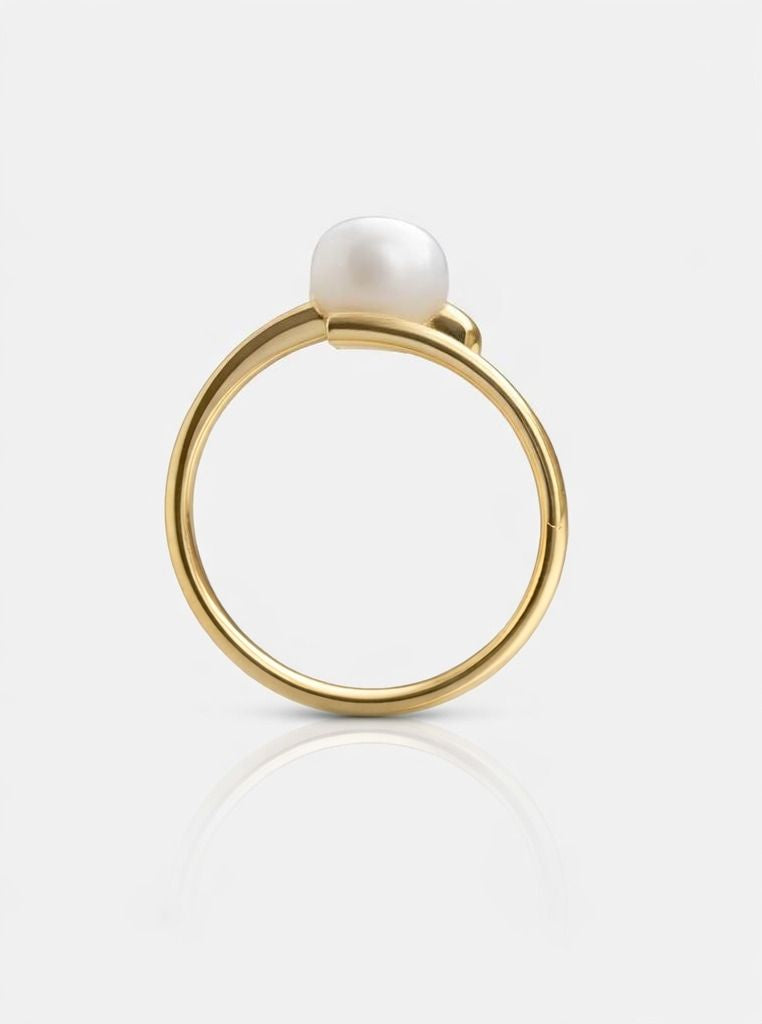 Open Bang Ring with Natural Pearl