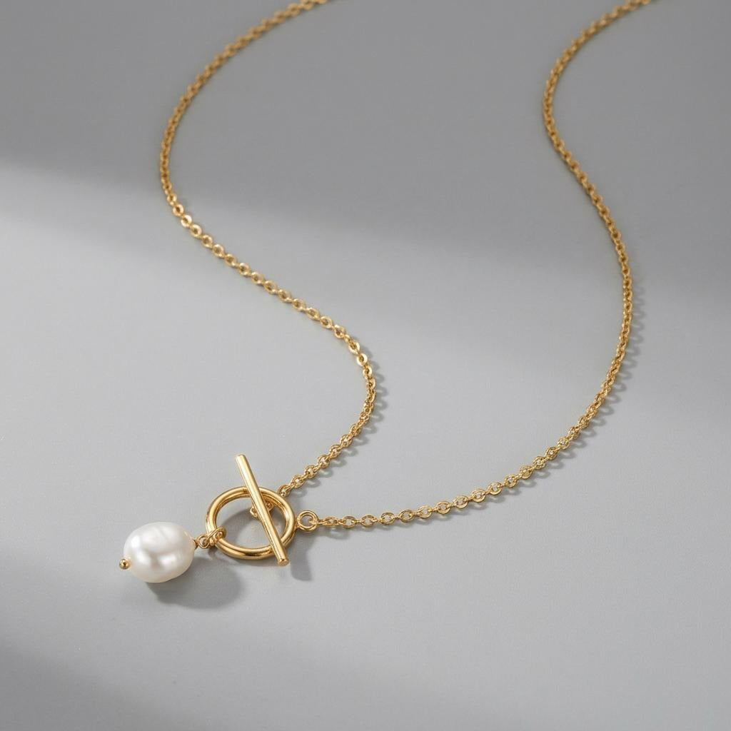 Baroque Pearl Necklace with Toggle Clasp