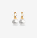 White Seashell Pearl Earring Charms- Small