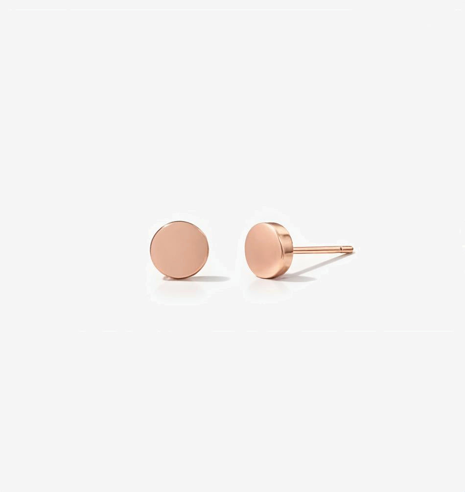 Small Rose Gold Circle Stud Earrings