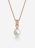 Pearl necklace with rose gold chain luxury gift for her