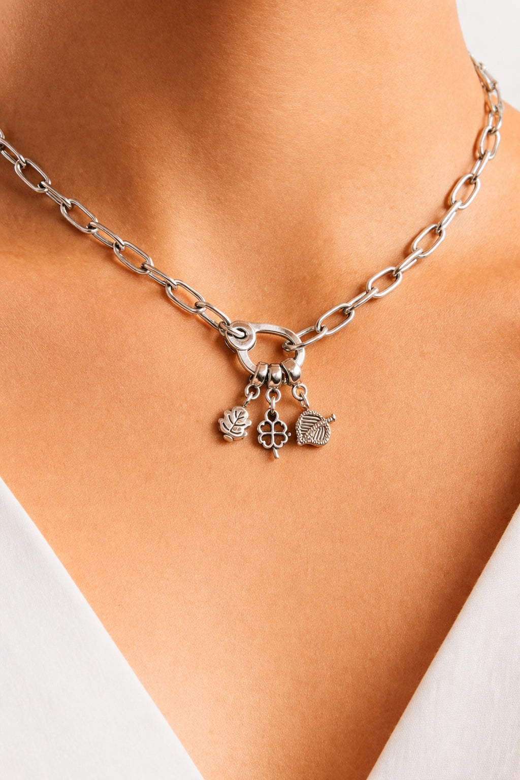 Little Leaf Silver Tone Mini Charm