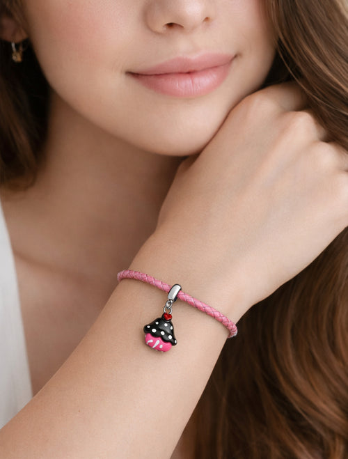 Cupcake Bracelet Charm in Violet