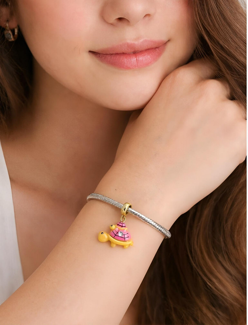 Mother and Baby Turtles Bracelet Charm