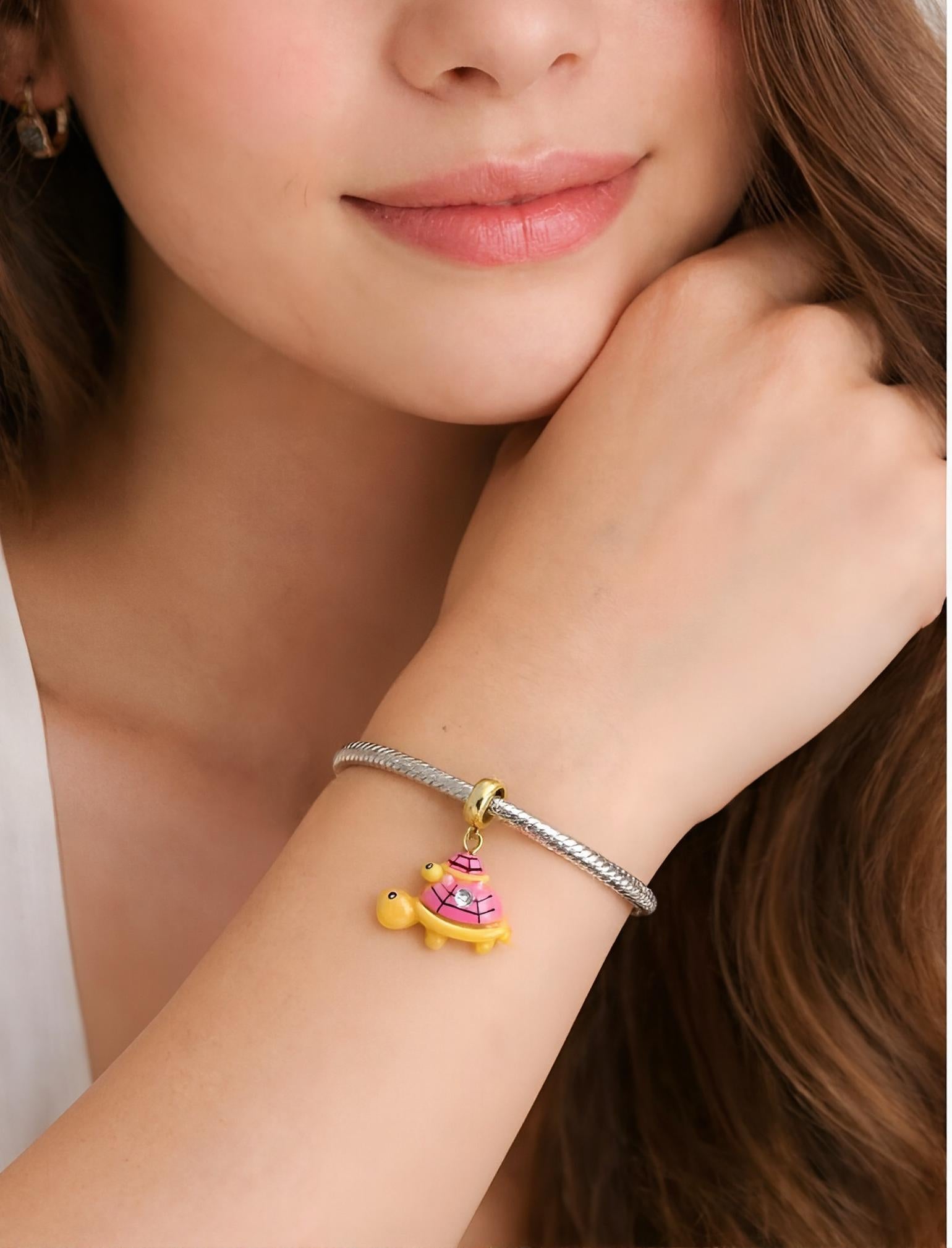 Mother and Baby Turtles Bracelet Charm