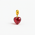 Red Heart Gold Bracelet Charm