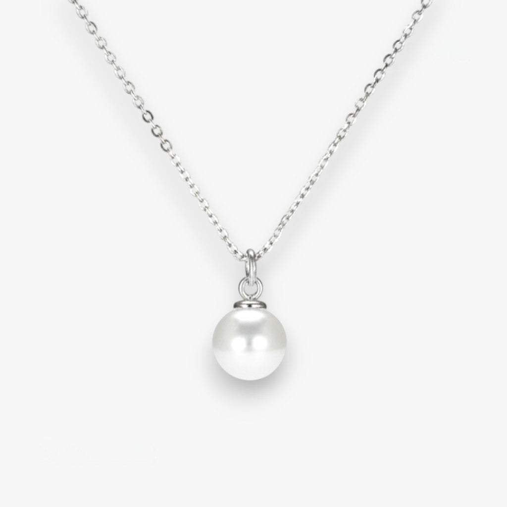 Seashell Pearl Sterling Silver Necklace