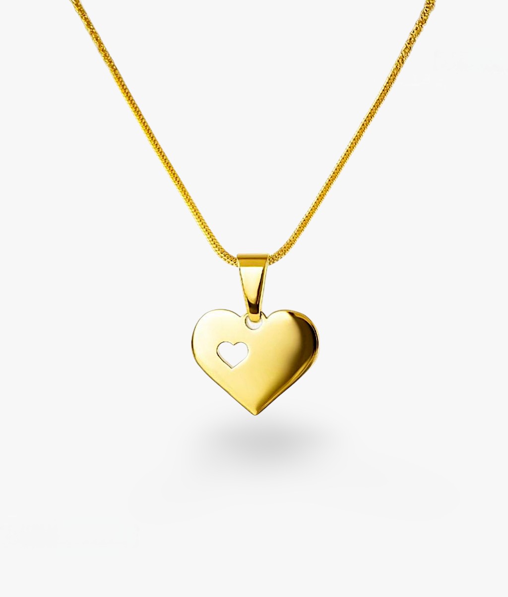 Heart with Tiny Heart Pendant Necklace