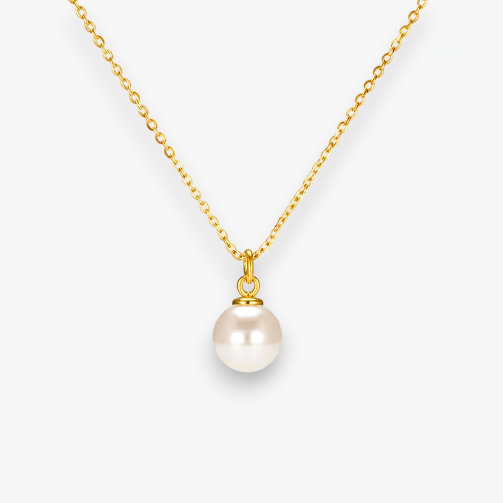 Seashell Pearl Gold Plated Silver Necklace