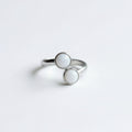White Natural Stones Stainless Steel Ring