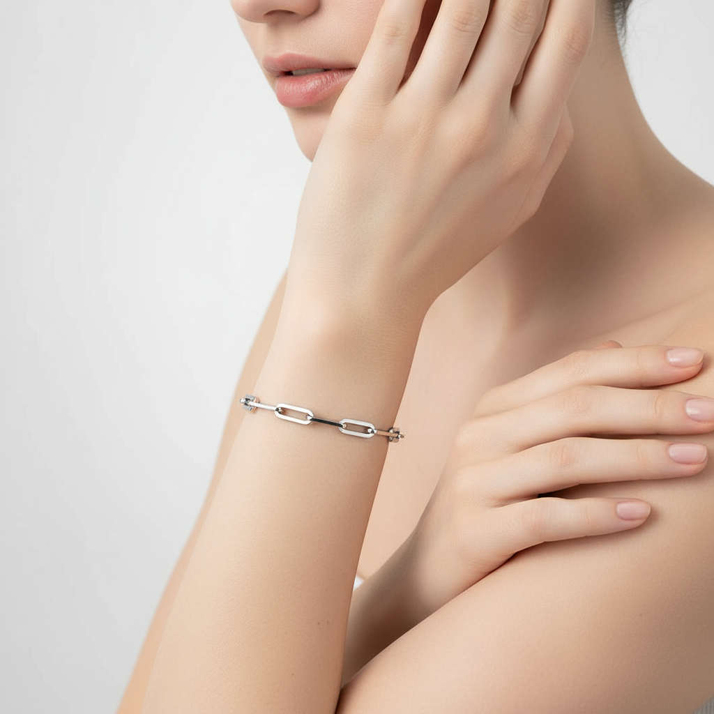 Smooth Paperclip Stainless Steel Bracelet