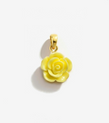 Yellow rose-shaped pendant with gold setting