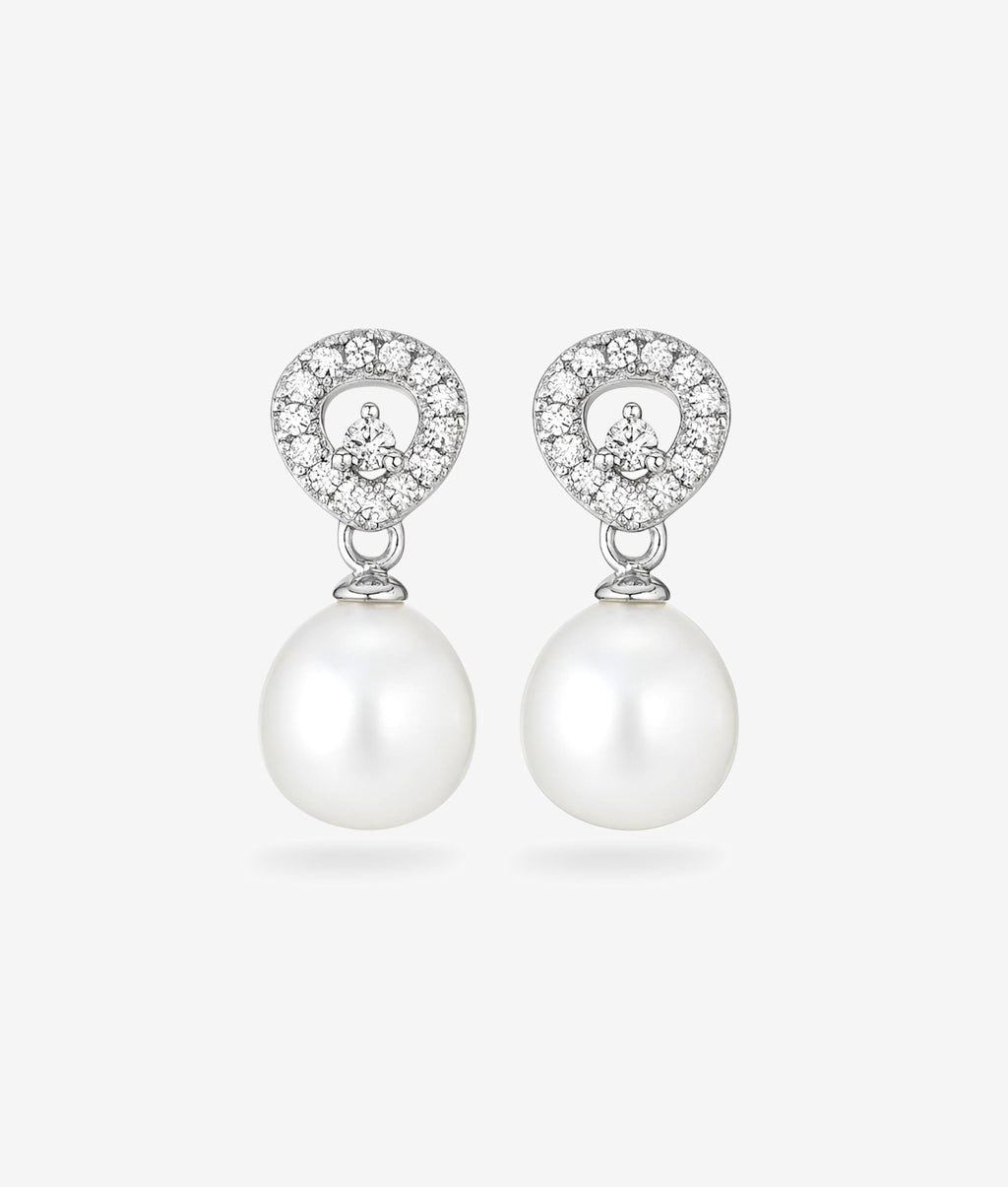 Gentle Freshwater Peal Silver Drop Earrings